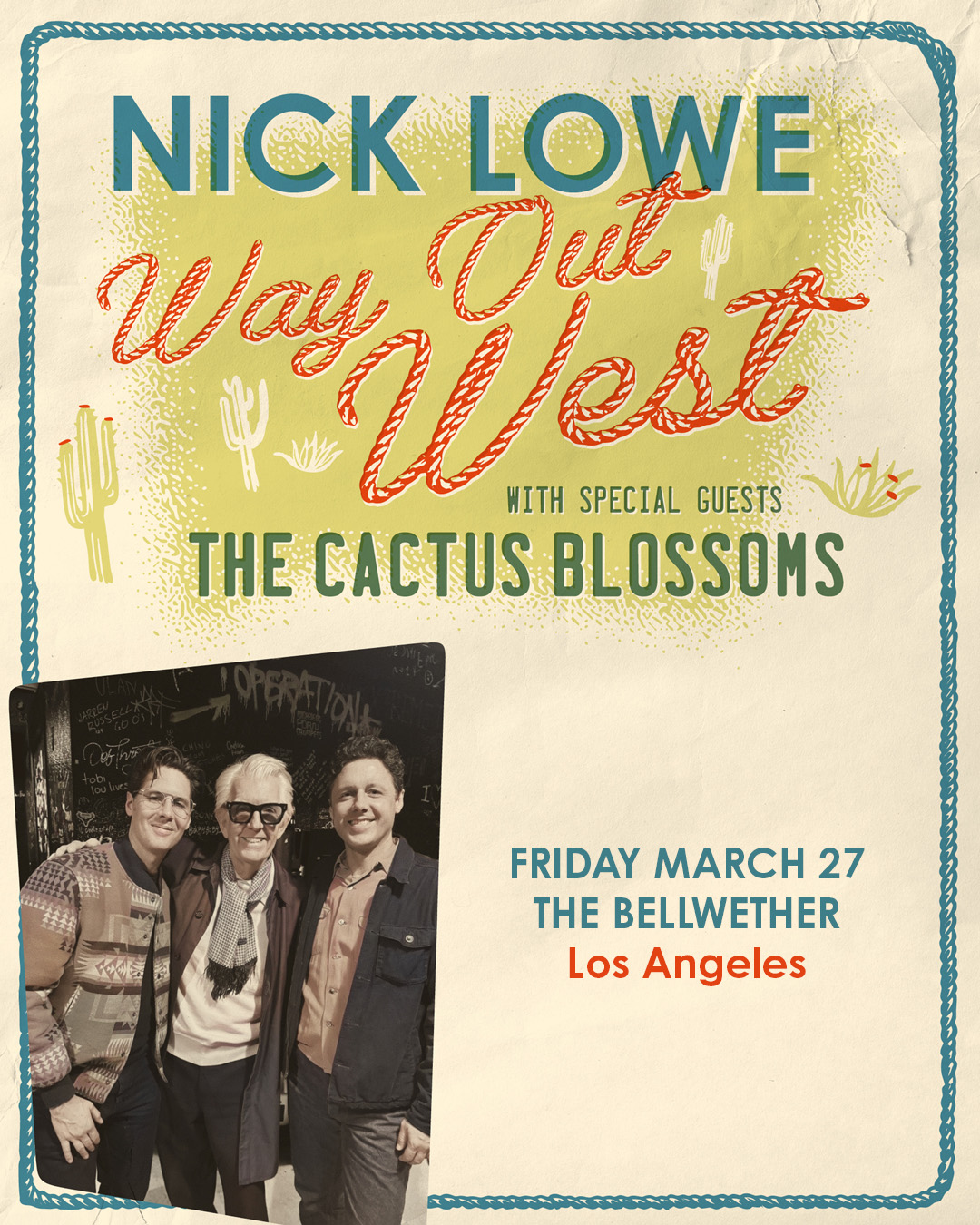 MEMBERS ONLY: Nick Lowe at The Bellwether on Friday, March 27